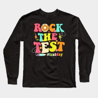 The Test Testing Day Groovy Motivational Teacher Kids Long Sleeve T-Shirt